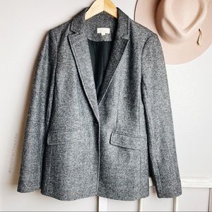 LOFT Dark Grey Wool Blazer Career Coat 4